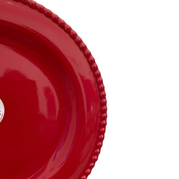 MATCERAMICA Portugal Red Salad Plates 9in Set of 4 Ceramic Beaded Edge NEW - Picture 6 of 15